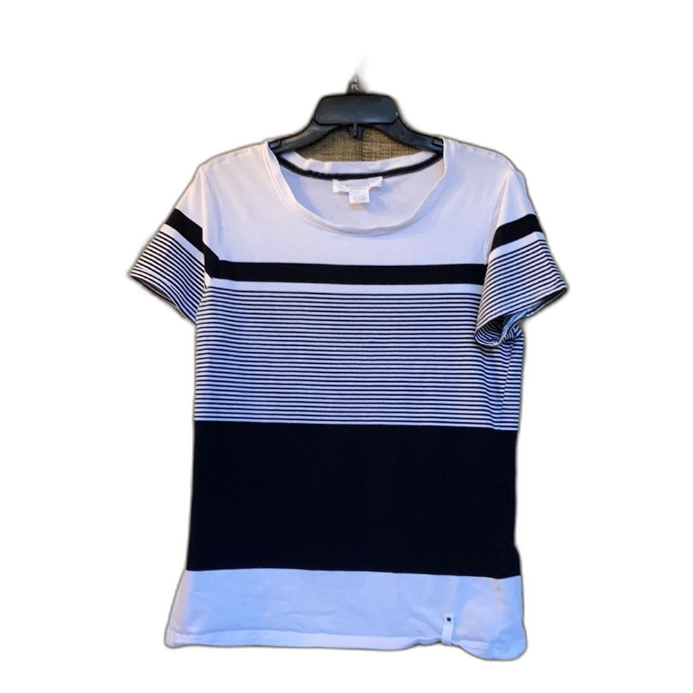 Workshop tee shirt black and white stripes